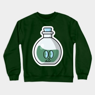 Potion Bottle with Cartoon Character Sticker vector illustration. Science object icon concept. Handsome cartoon with Potion sticker vector design. Cartoon character drink design. Crewneck Sweatshirt